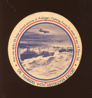 1942 F6-2 Dixie Lids Fighting Forces Large #14 Oil Tankers With Destroyer PR *e1