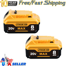2Pack Lithium Ion Battery For DeWalt 20V 20 Volt Max 8.0AH DCB205 DCB206 DCB200