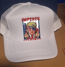 Adjustable Trucker Baseball Hat Cap White Impeach This 45-47 Trump