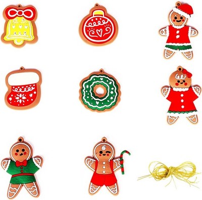 8 Stück Lebkuchenhaus Christbaumschmuck, Weihnachtsschmuck