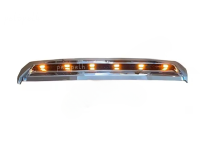 Front Upper Grille Hood Bulge Molding For 2014-2021 Toyota Tundra – Silver, Includes Light Bar