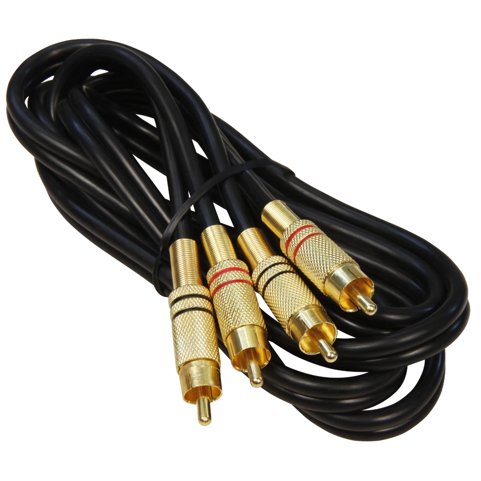 Stereo High End Metall Cinch Stecker RCA Kabel mit Zugentlastung AUX HiFi Chinch - Bild 4 von 4