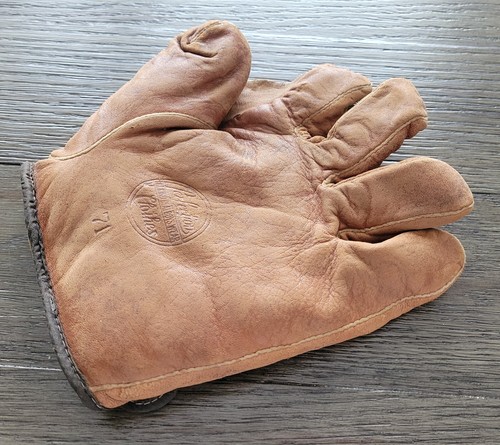 Vintage PERFECTION CLOTHES Baseball Web Glove Model 71 Leather Right Hand 1900s - Picture 19 of 24