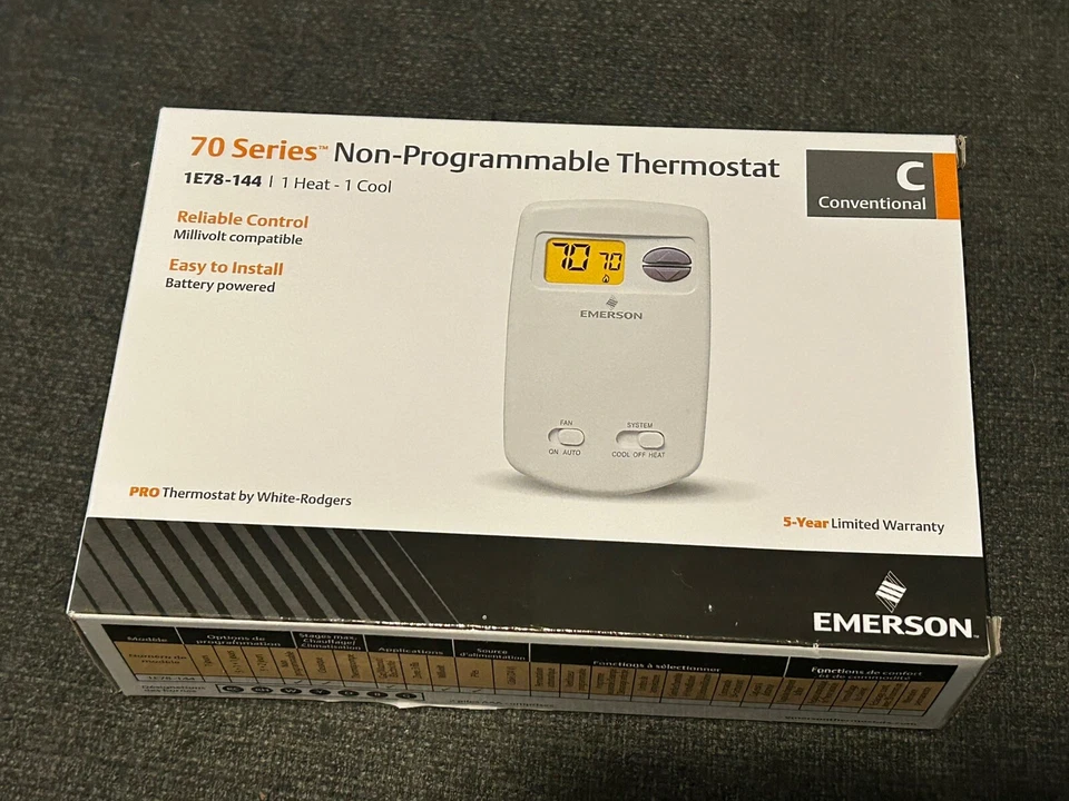 Termostato solo calor no programable serie 70 Emerson 1E78-140 NUEVO Foto 3 de 4