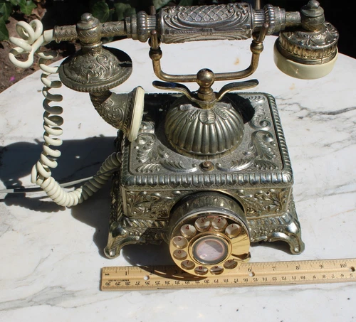 Vintage French Victorian Style Rotary Dial Telephone Serial # 125462 - Picture 12 of 18