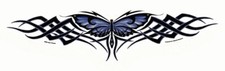 Large 14" - BLUE BUTTERFLY PRETTY TRIBAL Vinyl Sticker Decal Bumpersticker
