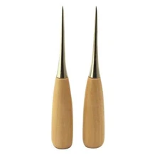 Set of 2 Wooden Handle Awl - Dressmaking & Leather Work Tools