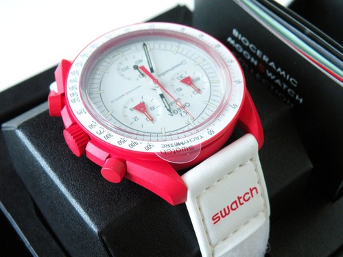 Omega x Swatch Mission to MARS Bioceramic Moon Swatch SO33R100 BNIB - Picture 3 of 6