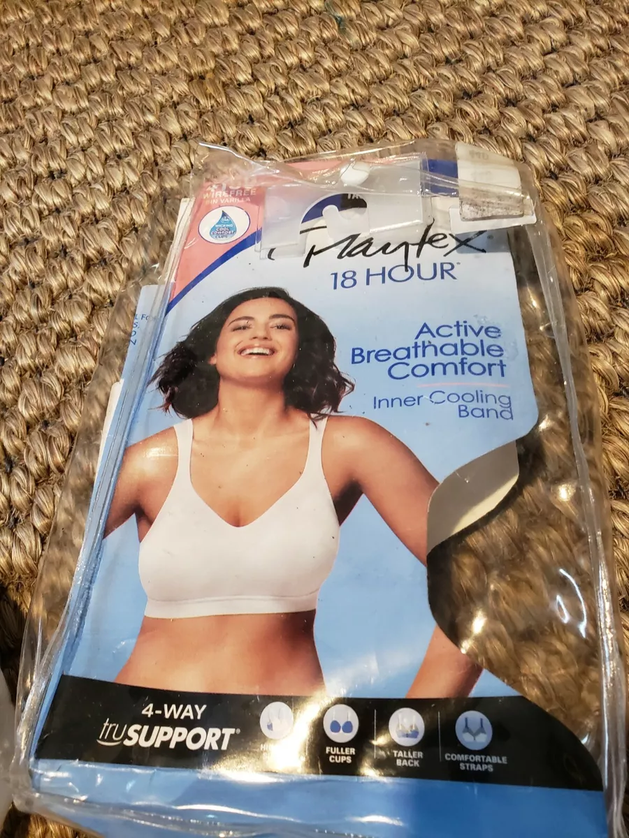 Playtex 18 Hour Active Lifestyle Wirefree Bra sport Breathable Comfort 44D