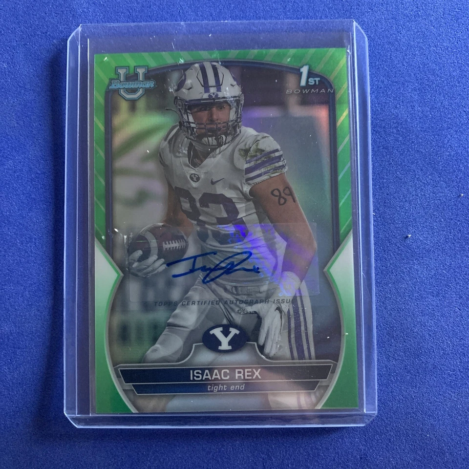 2022 Bowman Chrome U 1st  - Isaac Rex Green Refractor Auto /99 - BYU - Image 4 of 4