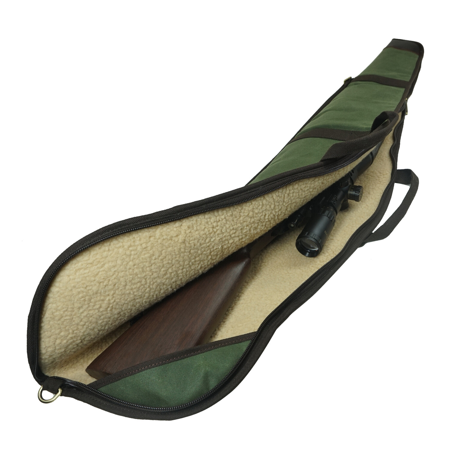 Cowhide Leather Canvas Rifle Gun Bag Soft Padded Scoped Rifle Bag For