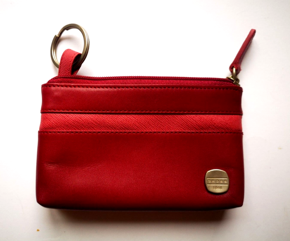Cross 1846 Collection Leather Red Key Ring Pouch for Keys Paper
