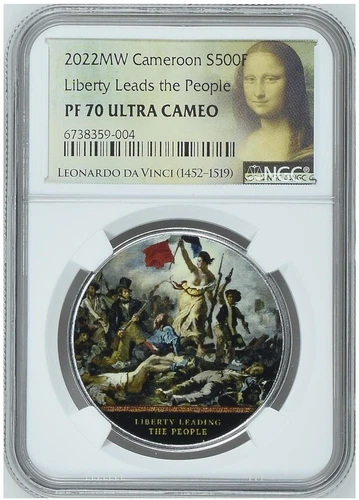 NGC PF70 2022 Liberty Leading the People Silver coin Color Cameroon 10g