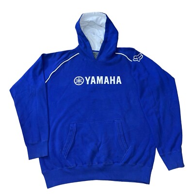 Vintage Yamaha Racing Team Fox Sweatshirt Blue Hoodies Long Sleeve Mens  Size XXL