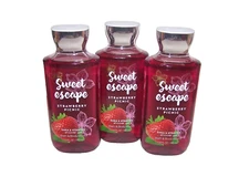 Bath and Body Works Sweet Escape Strawberry Picnic Shower Gel 10 oz Lot of 3 New