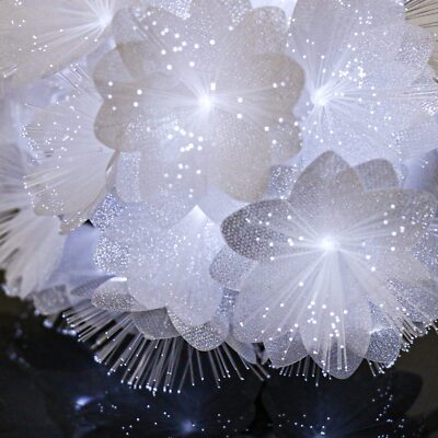 Cool White Flower Fibre Optic Fairy Lights20 Led Flower String Lights 14 Ft Wate