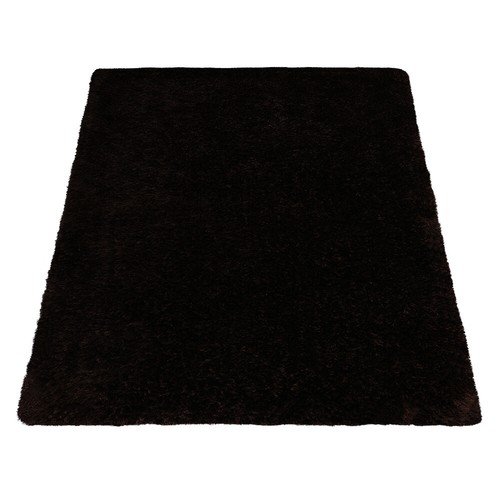 Eco-Friendly Hand Tufted Shag Polyester Area Rug Solid Brown BBH Homes - Picture 3 of 8