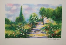 Raphael ROBIC - Original Lithograph With Signature - Garden In Giverny 14