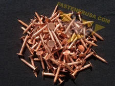 1 1/4" Annular RING Shank Copper Roofing Nails 10 gauge 3/4lb (approx. 110 pcs)