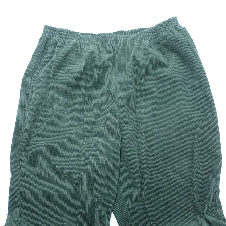 Pantalones de pana Blair vintage para mujer XL verde pierna recta cintura elástica tirar Foto 2 de 4