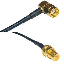 RFC100 RP-SMA MALE ANGLE to RP-SMA FEMALE Coax RF Cable USA-Ship Lot