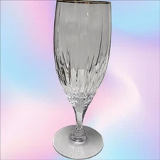 RARE FIND Mikasa Golden Lights Crystal 9" Water Goblets Glasses Set Of 7