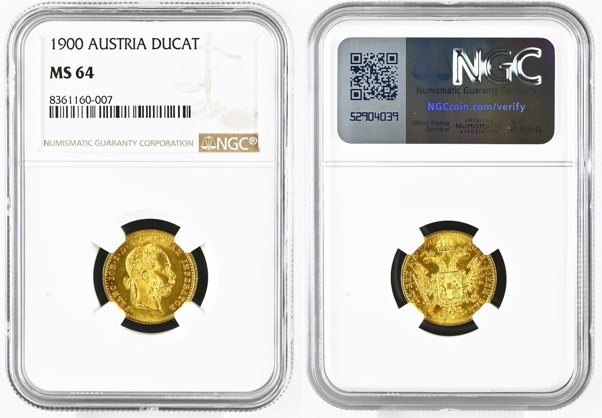 1900, Austria, Francis Joseph I. Beautiful Gold Ducat Coin