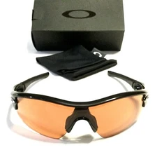 OAKLEY RADAR SUNGLASSES Polished Black Frames Silver Icons VR28 Trail Lens A23