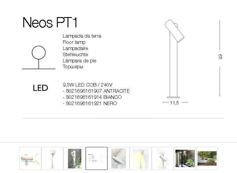 Lampada da terra Ideal Lux Neos PT1 per giardino foto 4