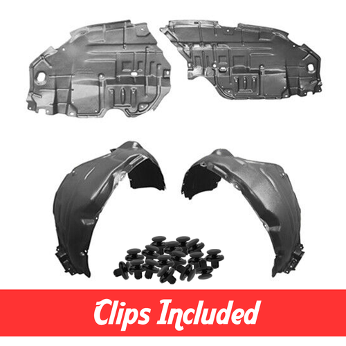 Fender Liner & Engine Undercover Set w/ Clips For 20122014 Toyota