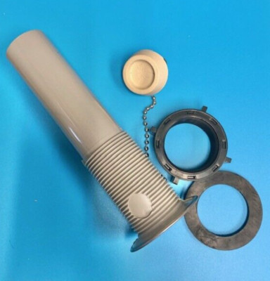 Plastic Sink  Drain Tailpiece Gray w/ Strainer & Off White Stopper