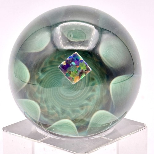 Contemporary Borosilicate Glass Art Marble Orb Signed Troy A. Bennett 4/06 Opal - Picture 7 of 12