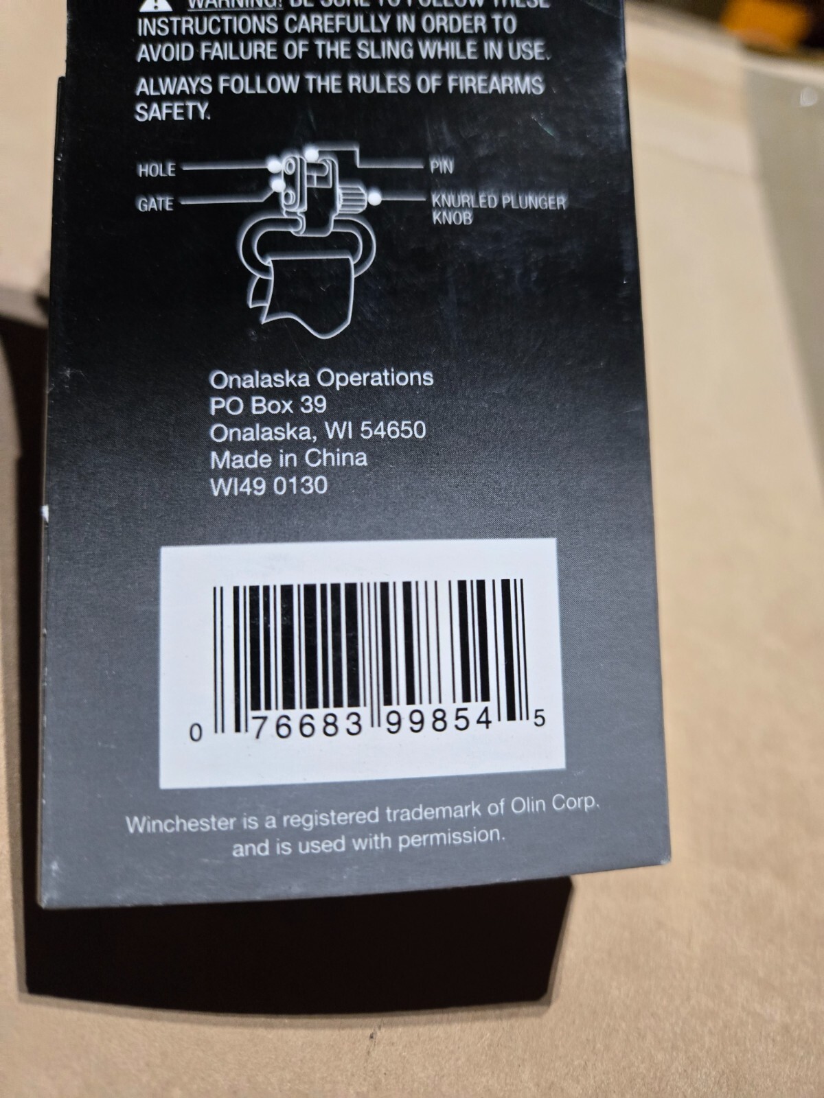 Winchester Black 1 Inch Nylon Web Rifle Sling With Swivels NEW 99854