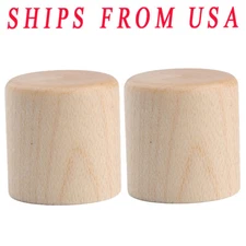 KAISH 2 Maple Wood Flat Top Dome Knobs Guitar Bass Wood Barrel Knobs