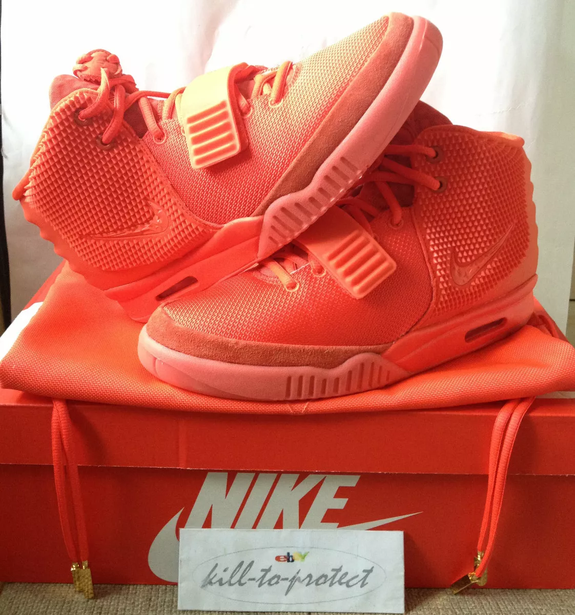 NIKE AIR YEEZY 2 RED OCTOBER Sz US7 UK6 KANYE WEST 508214-660 LEGIT+Receipt