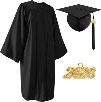 Unisex Matte Graduation Cap and Gown 2026 with Tassel for High School and Colleg