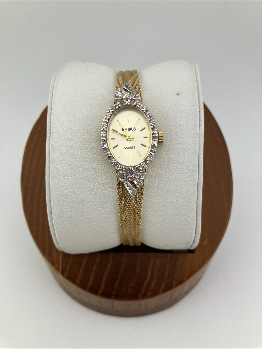 Benrus Gold Tone Watch With Diamond s-l400.jpg main image 3