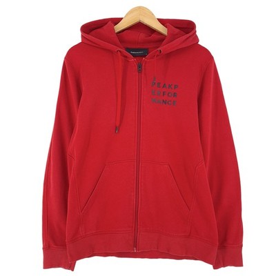 Peak Performance Herren Zip Hoodie Rot Baumwolle Klassisch Vf6 Größe M