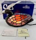 Vintage Duck Stained Glass Lamp 6” Tiffany Style Accent Quoizel Collection