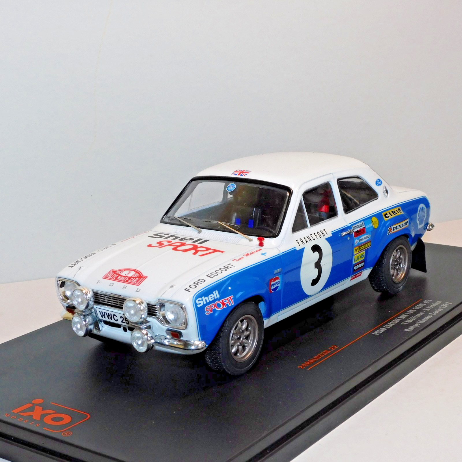 IXO FORD ESCORT MK I RS1600 #3 MONTE CARLO RALLY 1973 T MAKINEN 1/24 24RAL033B