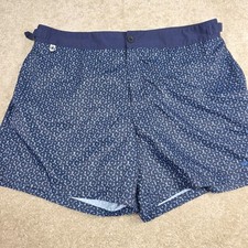 Vineyard Vines Swim Trunks Mens 36 Blue Floral Geometric 1M001112 Portugal