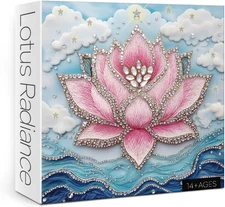3D Crystal Diamond Lotus Jigsaw Puzzle 1000 Piece for Adult, Art Aesthetic Prett