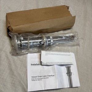 LUXART LUXPU4T-BN PUSH STYLE VESSEL DRAIN LESS OVERFLOW BRUSHED NICKEL