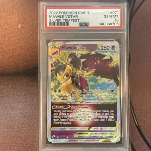 Pokemon TCG: Mawile VSTAR 071/195 Sword & Shield Silver Tempest Holo PSA 10