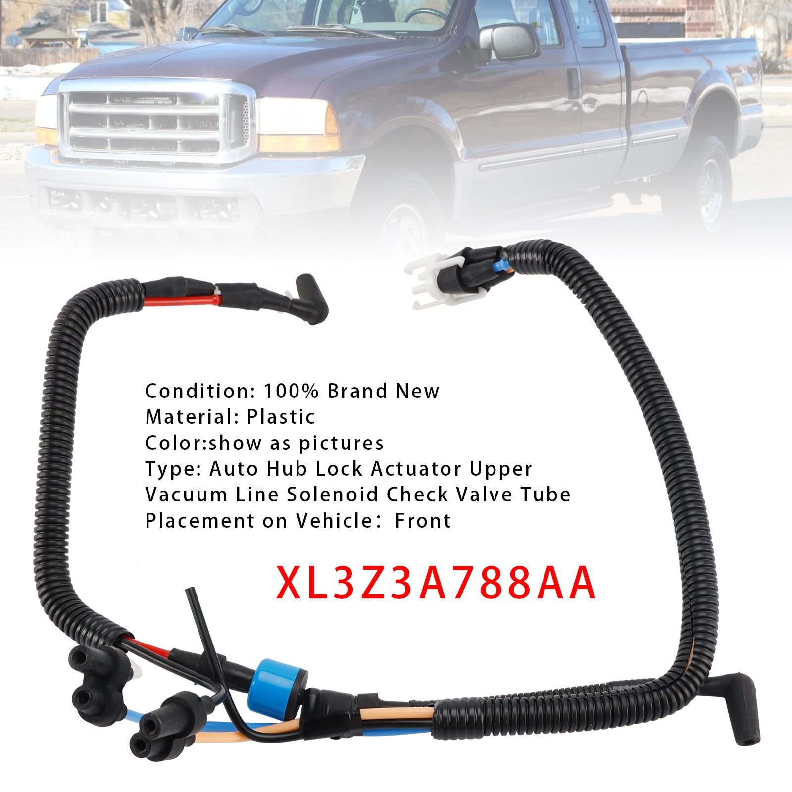 Auto Hub Lock Actuator Vacuum Line Solenoid Check Valve Tube For Ford F150 4x4🔧
