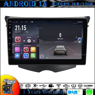 9''Android 14 Autoradio Carplay DAB GPS Navigation For Hyundai Veloster 2011-2017