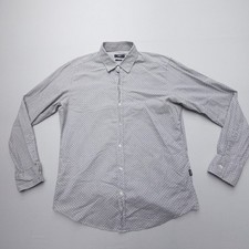 Boss Hugo Boss Sharp Fit Dress Shirt Mens Large Geometric Print Cotton Collared