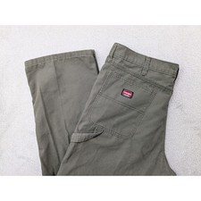 Wrangler Workwear Carpenter Pants Men Olive Green 36x32 Cotton Poly Blend