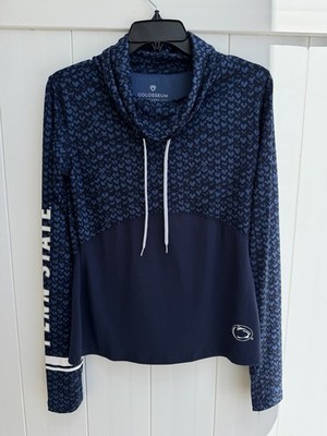 Penn State Colosseum Women s Medium Blue Athletic Pullover Cowl Neck NWT