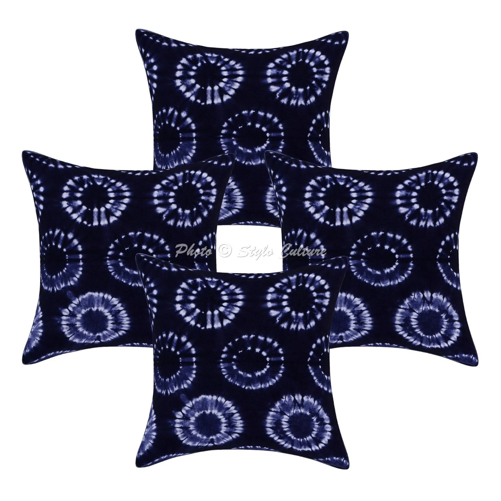 Decorative Shibori Throw Pillow Covers Cotton Tie Dye Ethnic Boho Cushion Cover